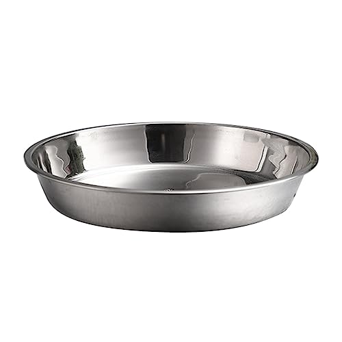 SHOWERORO Teller Stahlpfanne Gratinform Käsekuchen-blechpfanne Runde Tiefe Platte Rostfrei Rund Obstkuchenpfanne Bowle Tortenständer Geteilte Platte Servierplatte Rund Messgerät Nicht Silver von SHOWERORO