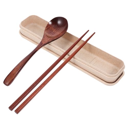 SHOWERORO Tragbares Japanisches Holz essstäbchen Löffel set mit Natürlichem Umweltfreundlichem Design Wiederverwendbar Inklusive Aufbewahrungsbox für Camping Picknick Zuhause und SHOWERORO Tragbares Japanisches Holz essstäbchen Löffel set mit Natürlichem Umweltfreundlichem Design Wiederverwendbar Inklusive Aufbewahrungsbox für Camping Picknick Zuhause und von SHOWERORO