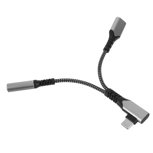 SHOWERORO USB C Kopfhöreradapter mit Klinke und Schnellladung Gebogenes Design Kompatibel mit USB Type C Geräten für Musik und Anrufe Unterwegs Gunmetal Farbe SHOWERORO USB C Kopfhöreradapter mit Klinke und Schnellladung Gebogenes Design Kompatibel mit USB Type C Geräten für Musik und Anrufe Unterwegs Gunmetal Farbe von SHOWERORO