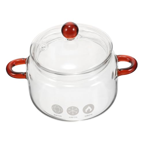 SHOWERORO glaskanne hitzebeständig zu Hause heimischer Herdtopf Induktionsherd Kochtopf Suppentopf mit Deckel Glastopf zum Kochen Nudeltopf aus Glas aus Glas mit Deckel von SHOWERORO