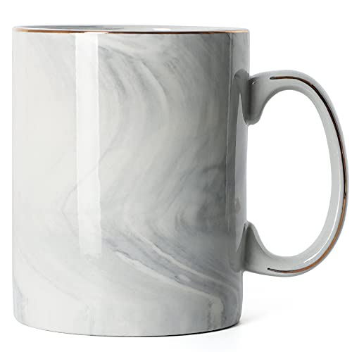 SHOWFULL 650ml Marmor tasse, Glatte Keramik Boss Kaffeetasse für Büro und Zuhause, Großes Fassungsvermögen und Griff, für Papa Männer, Grau von SHOWFULL