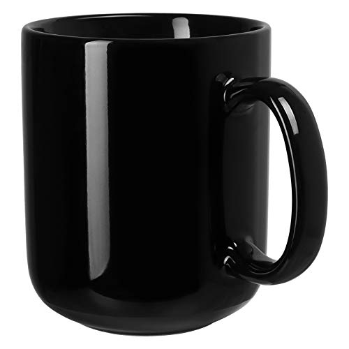 SHOWFULL 20 Unzen Große Kaffeetasse, Keramik, für Tee, Milch, Wasser, Kakao, Saft, 600 ml, Schwarz von SHOWFULL