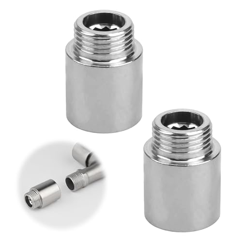 2 Stück Hahnverlängerung 1/2 Zoll x 20 mm,Hahn-Verlängerung Eckventil 1/2 Zoll,Gewindeverlängerung Duschkopf Verlängerung,Messing Wasserhahn Anschluss Verlängerung für Hahnverlängerung Fitting von SHPUJUN