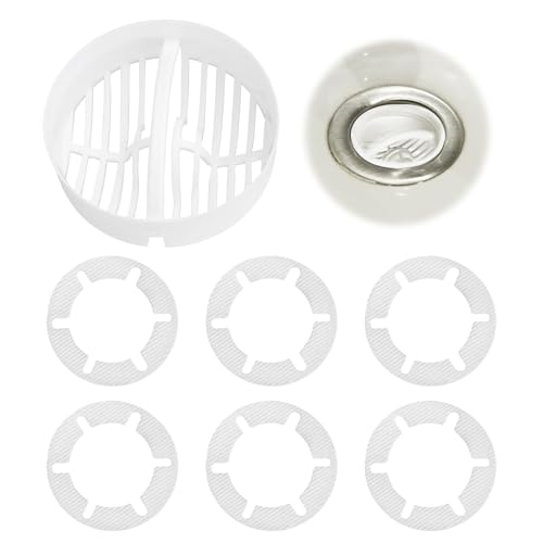 Abflusssieb Dusche Sieb,Ablaufgarnitur Duschablauf Haarsieb Dusche Haarfänger Dusche,Hair Haarfilter Sieb Dusche Abfluss Haare,Catcher Siebeinsatz Tauchrohr Sink Strainer (1 Tragekorb,6 Wolle Sticky) von SHPUJUN