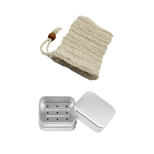 Seifendose SeifensäCkchen Set,FeuchtigkeitsbestäNdig Aluminium Seifenschalen mit Abtropfgitter,SeifenbehäLter,für Zu Hause Oder auf Reise Alle GäNgigen GrößEn Fester Seifen,Metalldose,Seifenbox von SHPUJUN