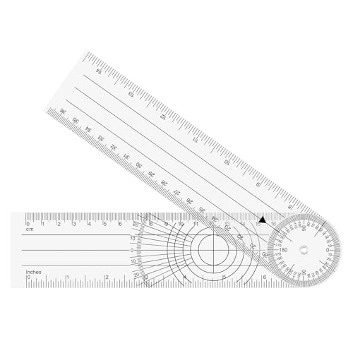 Winkelmesser Physiotherapie,Goniometer Physiotherapie,PVC Goniometer Digital,Kunststoff Plastik Transparent 360°Winkel Grad Protractor,Digital Protractor Gradmesser Winkellineal von SHPUJUN