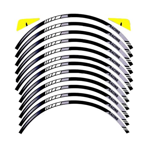 SHQXD Tankaufkleber Motorrad Aufkleber Dekorative Zubehör Für H-ONDA Forza 125 250 300 350 NSS 350 Felge Reflektierende Aufkleber Band 12Pcs(White) von SHQXD