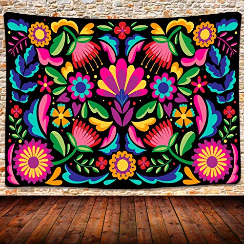 SHRAPHY GTLSUH1247 Wandteppich mit mexikanischem Blumenmuster, Ethno-Stil, Stickerei, Kunst, Wandbehang für Schlafzimmer, Wohnzimmer, 203 x 152 cm SHRAPHY GTLSUH1247 Wandteppich mit mexikanischem Blumenmuster, Ethno-Stil, Stickerei, Kunst, Wandbehang für Schlafzimmer, Wohnzimmer, 203 x 152 cm von SHRAPHY