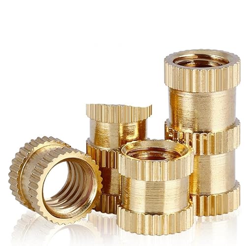 Einpressmutter M1,6 M2 M2,5 M3 M4 M5 M6 M8 M10 Massives Messing Kupfergewinde Spritzguss Rändel Eingebettete Einpressmutter – 50 Stück M3 (Außendurchmesser 4,5 mm), Länge 2 mm von SHRIMAD