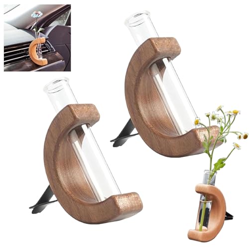 SHROUDEX Car Vase Vent Clip, Car Vent Propagation, Auto-Blumenvasen-Clip-Halter, C-förmiger Auto-Vasen-Clip, Mini-Glas-Auto-Blumenvasen-Clip for Automotive (2A) von SHROUDEX