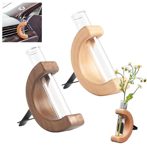 SHROUDEX Car Vase Vent Clip, Car Vent Propagation, Auto-Blumenvasen-Clip-Halter, C-förmiger Auto-Vasen-Clip, Mini-Glas-Auto-Blumenvasen-Clip for Automotive (AB) von SHROUDEX