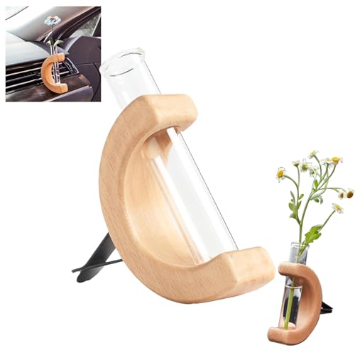 SHROUDEX Car Vase Vent Clip, Car Vent Propagation, Auto-Blumenvasen-Clip-Halter, C-förmiger Auto-Vasen-Clip, Mini-Glas-Auto-Blumenvasen-Clip for Automotive (B) von SHROUDEX