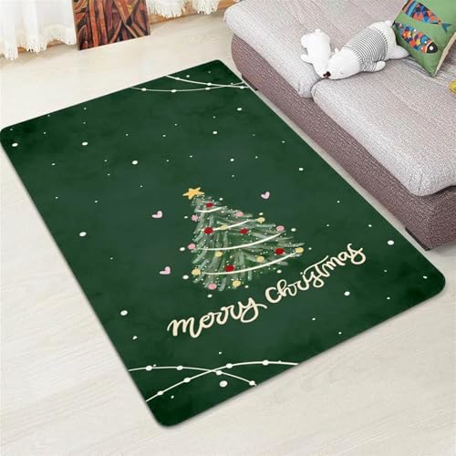 SHROUDEX Weihnachts Teppich Kinderteppich Weihnachtsschneemann Elch Kinderteppich Flanell Teppich kurzflor Spielteppich Kinderzimmer Gaming Teppich Krabbelmatte (6,80x160cm) von SHROUDEX