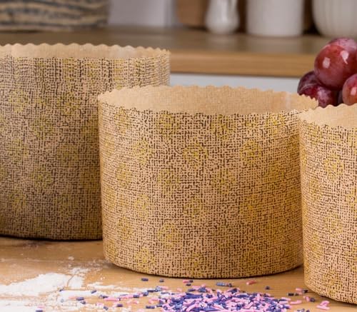 Panettone-Papierform, 540 ml, groß, antihaftbeschichtet, Osterbrotform, Paska-Papier, Pascha-Form, Panetonne-Form, B 5,28 x H 9,5 cm, Panettone-Formen zum Backen, Panetton-Pfanne, Panetone-Formen von SHSH trade group