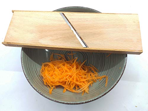 Holz-Edelstahl-Reibe, Aktenvernichter für koreanische Karotten, 9,1 x 29,1 cm, russischer Salat von SHSH trade group