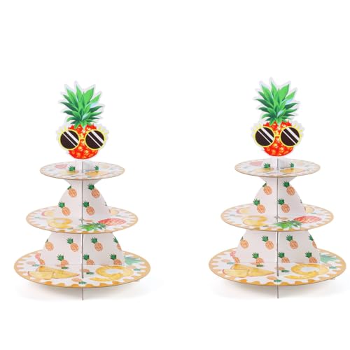 SHSHbuy 3 Etagen Karton Tortenständer, muffin ständer, Cupcake Turm Servierständer,Faltbarer Cupcake Ständer, Dessert Ständer Kuchenständer für Hochzeit, Geburtstag, Mottoparty, (Weiß) von SHSHbuy