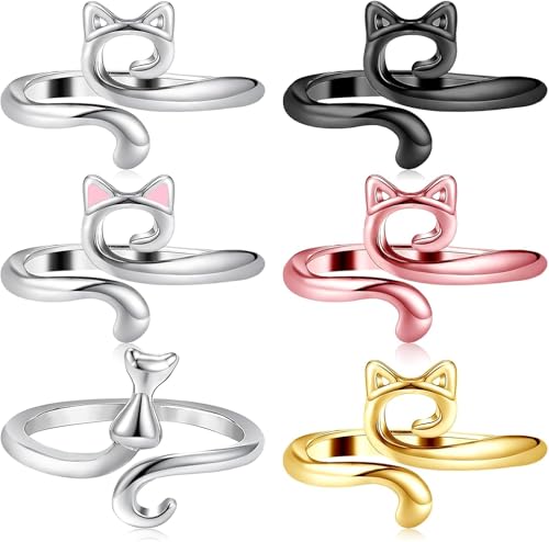 SHSHbuy Häkelringe,6 Stück Verstellbare Häkelringe Finger,Strick Häkelschlaufenringe für Finger,Halter Zubehör für Häkelringe Finger zum Quilten Basteln Zubehör von SHSHbuy