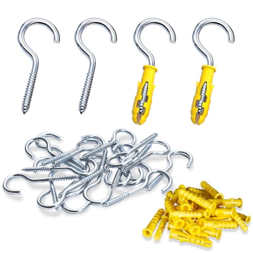 SHSMPXOY 30 Sets Schraubhaken Edelstahl M3x40mm Haken zum Schrauben Deckenhaken Schwer Hakenschraube Groß Geeignet für Hängematten, Markisen, Hängesessel, Schaukelstühle, Festkabel, Blumenampel von SHSMPXOY