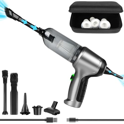 Handstaubsauger,Auto Staubsauger Stark 12000PA,3-in-1 Handstaubsauger Akku Kabellos für Auto Haus Küche PC,Sofa,Büro, Leicht Anti-Haar-Wicklung für Tierhaare und Schmutz in Spalten von SHTALHST