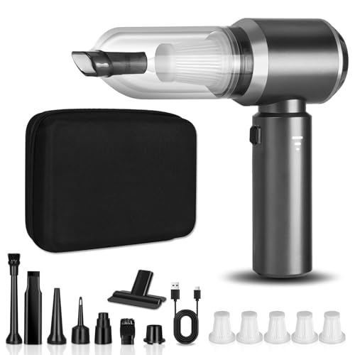 Handstaubsauger ,4-in-1 Autostaubsauger Akku 15000PA Tragbarer Akkusauger,Auto Staubsauger Stark,Handstaubsauger Kabellos mit USB Schnellladung 6000mAh für Haare und Schmutz In Ecken Auto und Zuhause von SHTALHST