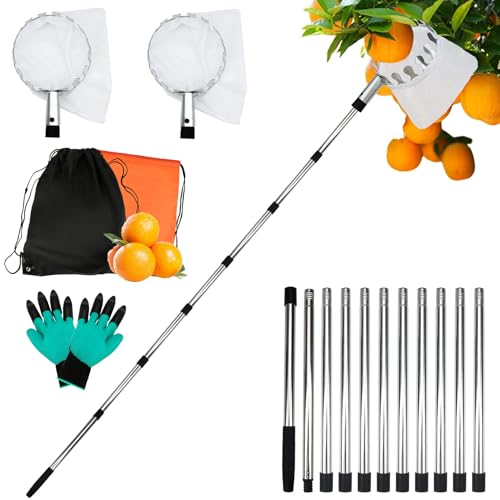 Teleskop-Obstpflücker-Werkzeug, 4 Meter lang, mit Aufbewahrungstasche, für Apfel, Kirsche, Beere, Orange, Zitrone Teleskop-Obstpflücker-Werkzeug, 4 Meter lang, mit Aufbewahrungstasche, für Apfel, Kirsche, Beere, Orange, Zitrone von SHTALHST