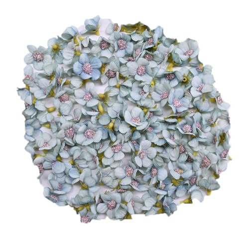 Künstliche Blumenköpfe 100 Stück Stück Gänseblümchen Kunstblumen Seidenblumen Mini Gänseblümchen Deko Dekoblütenset Seidenblumen Gesteck Künstliche Blumenköpfe Bunt Blumen Deko DIY Basteln Blau von SHTGOI