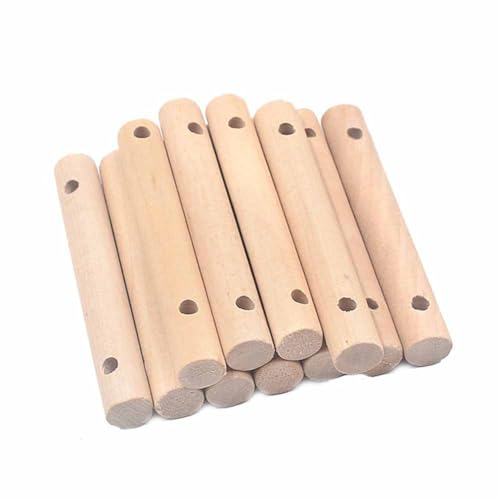SHTGOI 10 Stück Holzstab Rund Holzstäbchen mit 2 Loch Holzstock zum Basteln Rundhölzer Holz Stange Bastelstäbe für Kinder DIY Handwerk Wohnkultur Modellprojekte Bastelartikel Holzfarbe 12CM*1.5CM SHTGOI 10 Stück Holzstab Rund Holzstäbchen mit 2 Loch Holzstock zum Basteln Rundhölzer Holz Stange Bastelstäbe für Kinder DIY Handwerk Wohnkultur Modellprojekte Bastelartikel Holzfarbe 12CM*1.5CM von SHTGOI