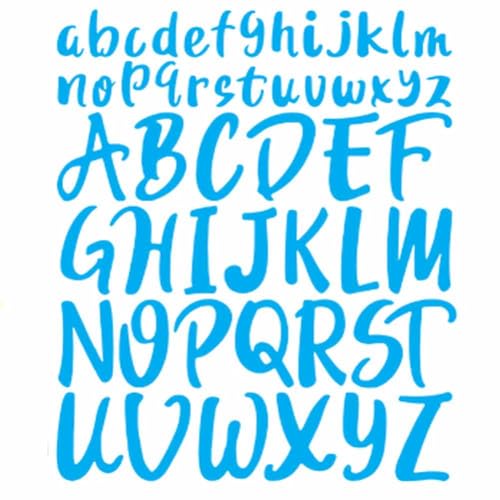 SHTGOI 5 Blatt Buchstaben Aufkleber Selbstklebende Alphabetische Aufkleber Groß- und Kleinbuchstaben Sticker Wasserfeste Vinyl Klebebuchstaben für DIY Scrapbooking Wasserbecher Postfach Hellblau von SHTGOI