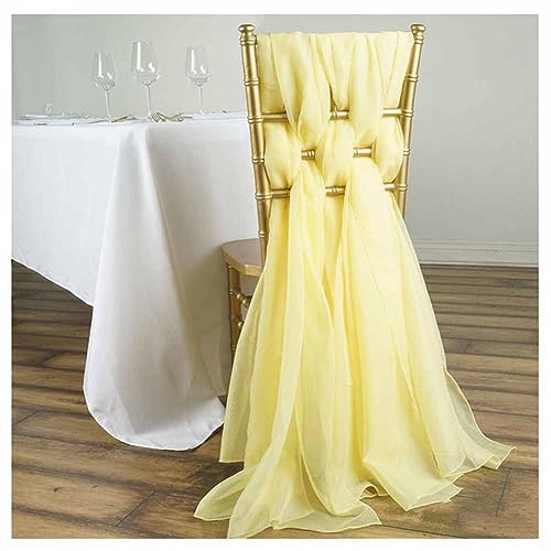 SHTGOI 5 Stück Tüll Stuhlschleifen 70 * 200cm Organza Stuhlschleife Stuhl Chiffon Stuhlschärpen Hochzeit Krawatte Stuhl Abdeckung Band Stuhl Deko für Hochzeit Jahrestag Partys Heimdeko Hellgelb SHTGOI 5 Stück Tüll Stuhlschleifen 70 * 200cm Organza Stuhlschleife Stuhl Chiffon Stuhlschärpen Hochzeit Krawatte Stuhl Abdeckung Band Stuhl Deko für Hochzeit Jahrestag Partys Heimdeko Hellgelb von SHTGOI