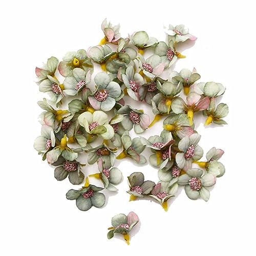 SHTGOI 50 Stück Künstliche Blumen Gänseblümchen Blütenköpfe 2mm Mini Seidenblumen Bunt Kunstblumen Köpfe Blumenköpfe zum Basteln für Hausgarten Hochzeit Feste Party DIY Scrapbooking Dunkelgrün von SHTGOI