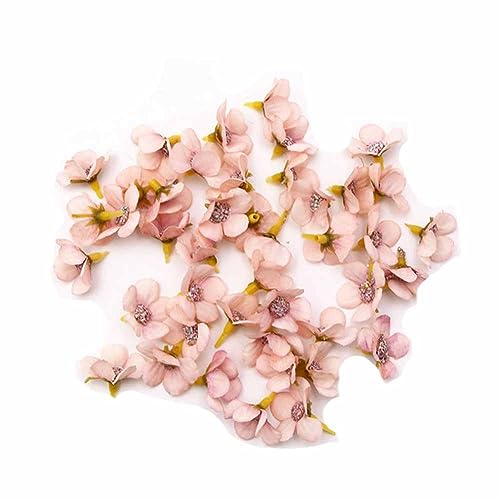 SHTGOI 50 Stück Künstliche Blumen Gänseblümchen Blütenköpfe 2mm Mini Seidenblumen Bunt Kunstblumen Köpfe Blumenköpfe zum Basteln für Hausgarten Hochzeit Feste Party DIY Scrapbooking Hellrosa von SHTGOI