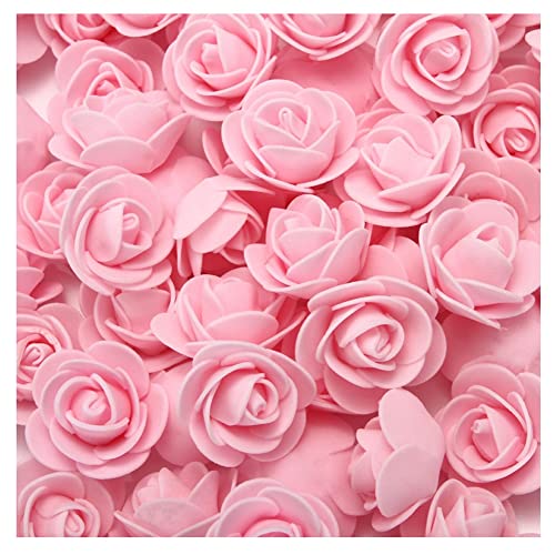 SHTGOI 500 Stück PE Schaumrosen 3.5cm Mini Künstliche Rosenköpfe Foamrosen Kunstrosen Kunstblumen Gefälschte Rosenstrauß für DIY Rosen Bär Valentinstag Hochzeit Party Home Dekoration Rosa von SHTGOI