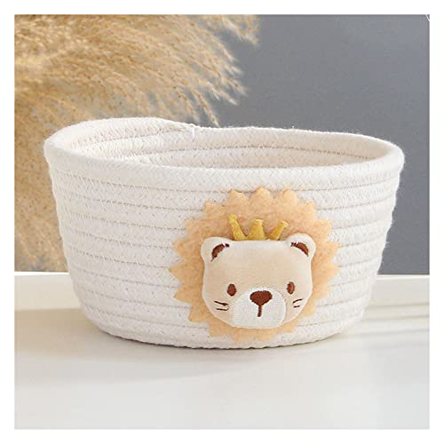 SHTGOI Aufbewahrungskorb Baumwollseil Gewebter Aufbewahrungsbox Regalkorb Aufbewahrung Schreibtisch Storage Baskets Aufbewahrungskörbe Geflochtener Korb für Büro Schlafzimmer 16,5x9cm Beige von SHTGOI