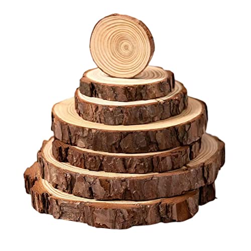 SHTGOI Holzscheiben 30 Stücke Holz Log Scheiben 4-5 cm Unvollendete Holzkreise 5mm Dicke Ohne Loch Runde Baumstamm Scheiben Baumscheiben für DIY Handwerk Weihnachten Hintergrund Dekoration von SHTGOI