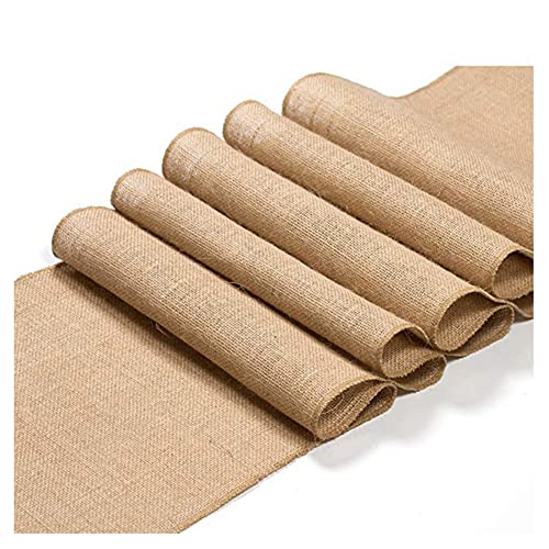 SHTGOI Jute Tischläufer 30 x 120 cm Juteband Vintage Sackleinen Tischläufer Jutestoff Tischband Tischdeko Leinen Juteläufer für Hochzeit Bauernhaus Party Kommunion Rustikale Tisch Dekor von SHTGOI