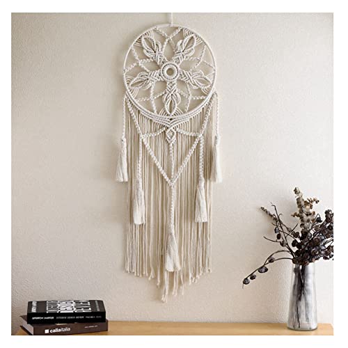 SHTGOI Runder Traumfänger Handgefertigt Boho Dreamcatcher mit Quasten Makramee Baumwolle Gewebte Wandbehang Wohnkultur Ornament Bastelgeschenk Wanddeko für Schlafzimmer Wohnzimmer Beige SHTGOI Runder Traumfänger Handgefertigt Boho Dreamcatcher mit Quasten Makramee Baumwolle Gewebte Wandbehang Wohnkultur Ornament Bastelgeschenk Wanddeko für Schlafzimmer Wohnzimmer Beige von SHTGOI