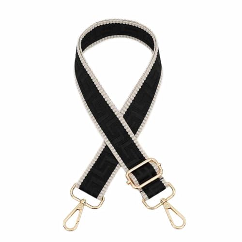 SHTGOI Taschengurte zum Wechseln Solide Farbe Tasche Schulterriemen mit Labyrinth-Muster und Beige Kante 3.8cm Breit Umhängegurt mit Hellgold Karabiner Taschenriemen für CrossbodyTasche Schwarz SHTGOI Taschengurte zum Wechseln Solide Farbe Tasche Schulterriemen mit Labyrinth-Muster und Beige Kante 3.8cm Breit Umhängegurt mit Hellgold Karabiner Taschenriemen für CrossbodyTasche Schwarz von SHTGOI