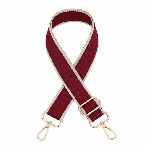 SHTGOI Taschengurte zum Wechseln Solide Farbe Tasche Schulterriemen mit Labyrinth-Muster und Beige Kante 3.8cm Breit Umhängegurt mit Hellgold Karabiner Taschenriemen für CrossbodyTasche Weinrot SHTGOI Taschengurte zum Wechseln Solide Farbe Tasche Schulterriemen mit Labyrinth-Muster und Beige Kante 3.8cm Breit Umhängegurt mit Hellgold Karabiner Taschenriemen für CrossbodyTasche Weinrot von SHTGOI