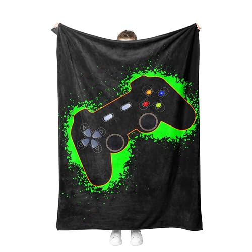 Gamepad Kuscheldecke Flanell Decke Spielkonsolen-Muster Fleecedecke Flauschig Weich und Warme,3D Gamepad Wohndecke Sofadecke Couchdecke Für Teens Erwachsene. (Style A, 130x150 cm) von SHUAIG