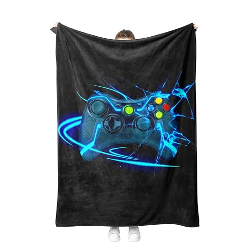 Gamepad Kuscheldecke Flanell Decke Spielkonsolen-Muster Fleecedecke Flauschig Weich und Warme,3D Gamepad Wohndecke Sofadecke Couchdecke Für Teens Erwachsene. (Style D, 150x200 cm) von SHUAIG