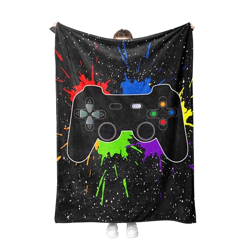 Gamepad Kuscheldecke Flanell Decke Spielkonsolen-Muster Fleecedecke Flauschig Weich und Warme,3D Gamepad Wohndecke Sofadecke Couchdecke Für Teens Erwachsene. (Style E, 150x200 cm) von SHUAIG