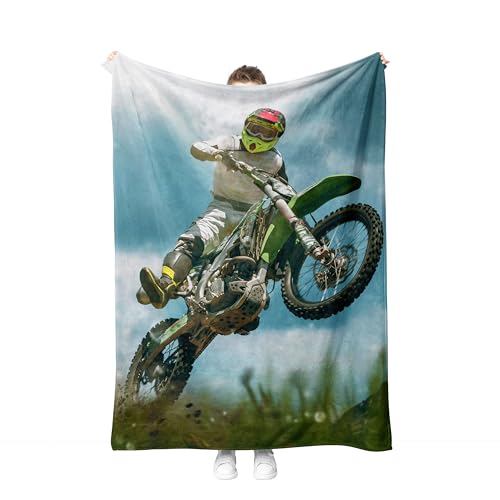 Motorrad Kuscheldecke Flanell Decke Motorrad Fleecedecke Flauschig Weich und Warme,3D Motorrad Bedruckte Decke Sofadecke Couchdecke Für Teens Erwachsene. (M2, 130x150 cm) von SHUAIG