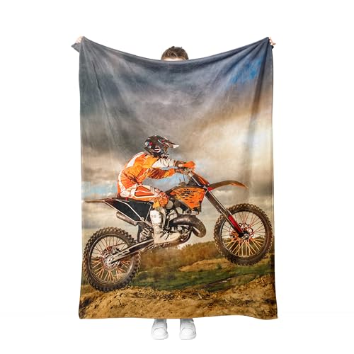 Motorrad Kuscheldecke Flanell Decke Motorrad Fleecedecke Flauschig Weich und Warme,3D Motorrad Bedruckte Decke Sofadecke Couchdecke Für Teens Erwachsene. (F, 150x200 cm) von SHUAIG