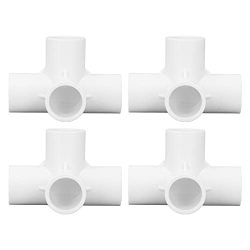 SHUAIGUO 10-Pack 25mm PVC 4-Wege-Ellbogenrohranschlüsse, weiß, Robust und Crackresistent für Möbel- und -Strukturen, Einfache Installation (Weiß) von SHUAIGUO