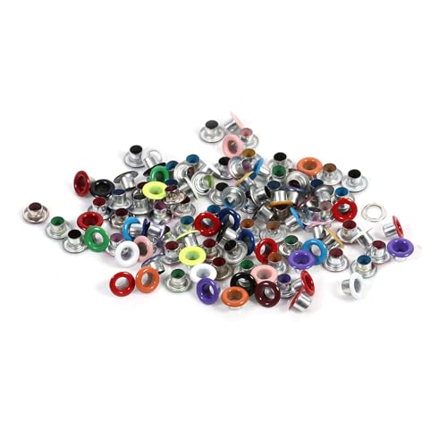 SHUAIGUO 100 Sets 4 Mm Runde Metallzunehmen und Unterlegscheiben, 4 Farben Scrapbooking -Kartenloch -Leder Bastelzubehör, Langlebig und Einfach zu Bedienen für Projekte (Gemischte Farbe) von SHUAIGUO