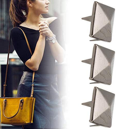 SHUAIGUO 100pcs Quadratpyramid Punk -Nieten, Messingmaterial mit Mehrschichtiger Elektroplierter Oberfläche, Lederhandwerksstufen für Armbänder, Kleidung, Schuhe, Handtaschen (12 mm) von SHUAIGUO
