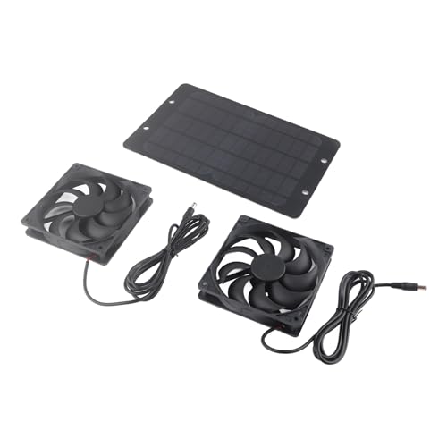 SHUAIGUO 10W Outdoor Solar Panel Lüfterkit mit Dual Air Extractor, Energiesparbeatmung für Gewächshäuser, Haustierhäuser, Wohnmobile, Saubere Energielösung von SHUAIGUO