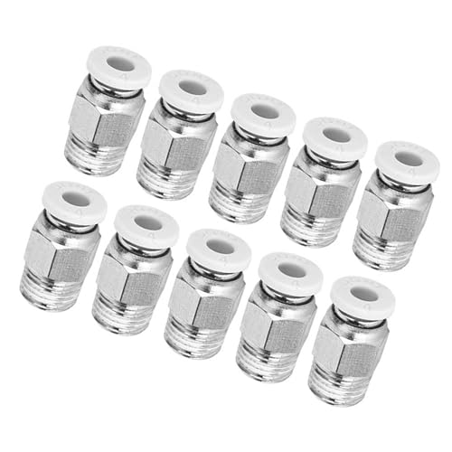 SHUAIGUO 10pcs Gerade Pneumatische Armaturen, M10-Gewinde, PC4-01, Silberplattierkupfer, Flexible Installation, Einfaches Anziehen für 3D-Druckerzubehör, Polyurethan/Nylonrohr von SHUAIGUO