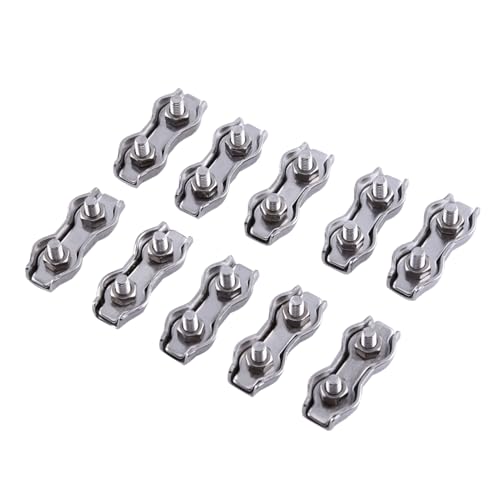 SHUAIGUO 10pcs M3 Edelstahlkabelklammern für das Seilverschluss des Drahtseils Sichern und Langlebig SHUAIGUO 10pcs M3 Edelstahlkabelklammern für das Seilverschluss des Drahtseils Sichern und Langlebig von SHUAIGUO