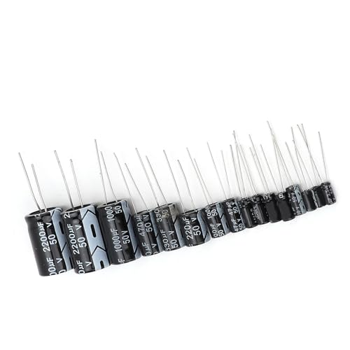 SHUAIGUO 150pcs Electrolytic Condensitor Kit - 1UF Bis 2200UF, 50 V, Hohe Leistung, Stabile Spannung, Leichtgewicht für Elektronische Fachkräfte & von SHUAIGUO